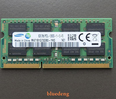 三星8G DDR3L 1600MHZ 1.35V筆電記憶體12800S M471B1G73DB0-YK0