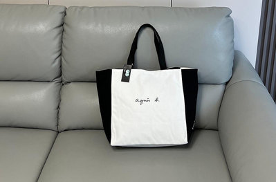 小Z代購#森系帆布包簡約休閑韓版購物袋日單agnes.b.g雙面可用