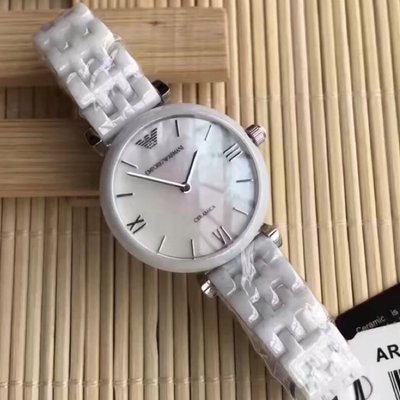 熱銷特惠 EMPORIO ARMANI 亞曼尼 陶瓷時尚-石英女錶-全白 ar1485明星同款 大牌手錶 經典爆款