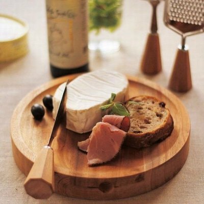 【BC小舖】日本 IBUKI ATTA 木製圓形砧板(附餐刀) 可當餐盤 露營 野餐