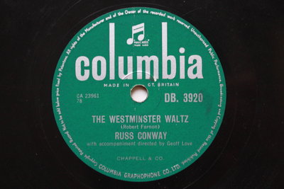 Russ Conway《Westminster Waltz》78轉 10吋 蟲膠唱片 電木唱片