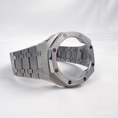 農家橡樹GA2100改裝配件金屬錶殼錶帶手錶配件男表不鏽鋼錶殼錶帶