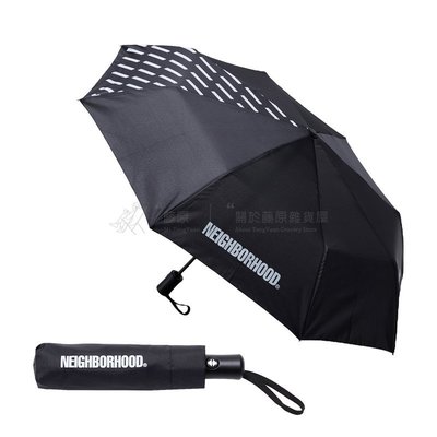 現貨熱銷-大牌潮款現貨NEIGHBORHOOD NBHD黑色自動按鈕折疊短柄太陽雨傘一鍵伸縮