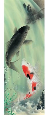 日本正版拼圖 夫婦鯉魚 瀑布 420片絕版拼圖，52-112