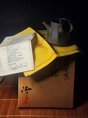 日本舶來品，常滑燒側把壺橫手急須茶注茶道具，小西洋平作品，全