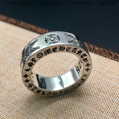 泰銀Chrome Hearts克羅心朋克十字架寶劍戒指男女食指復古個性925純銀戒指環