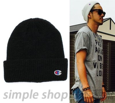 【Simple Shop】日本公司貨 Champion LOGO 毛帽 針織帽 保暖 Champion 毛帽