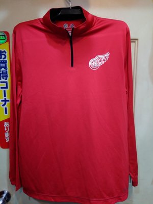 NHL美式冰球 底特律紅翼 透氣排汗長袖T恤 尺寸L