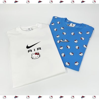 全新 Hello Kitty x Nike 衣服 帽踢 棉褲 白/藍色 凱蒂貓 聯名