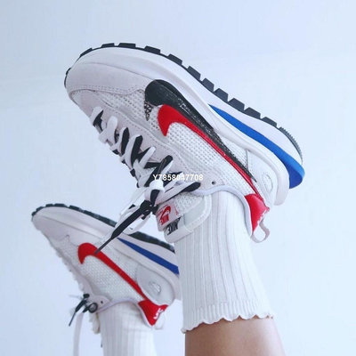 Nike Vaporwaffle Sacai Royal Fuchsia 白紅藍 慢跑鞋CV1363-100[上井正品折扣店]
