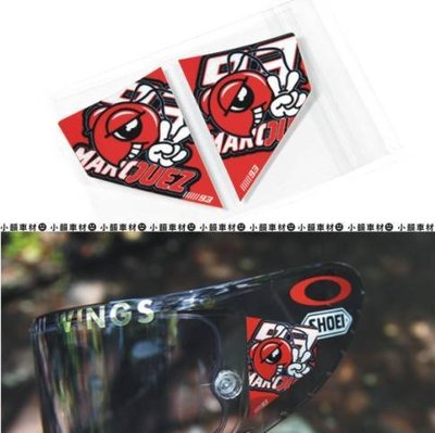 【小韻車材】SHOEI  競技膜貼紙 93 紅螞蟻 鏡片 反光貼紙