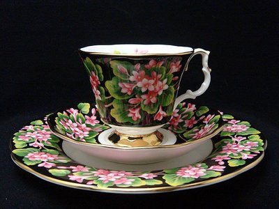 【timekeeper】  英國製Royal Albert皇家亞伯特Mayflower系列三件式骨瓷咖啡杯+盤(免運)