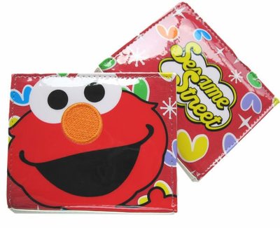 【卡漫迷】 出清特價 Elmo 二折 皮夾 ㊣版 Sesame Street 芝麻街 磁扣式 短夾 證件夾 零錢包