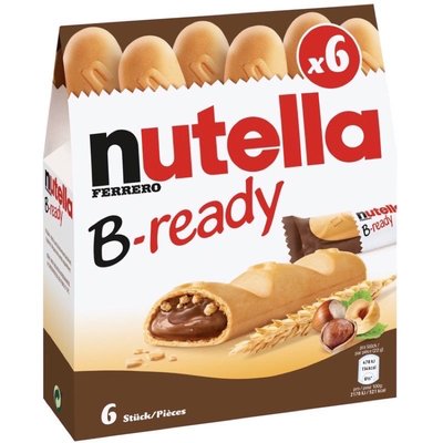 德國 nutella B-ready 榛果醬夾心巧克力脆餅 能多益 德國夾心巧克力手指餅 22gx6入