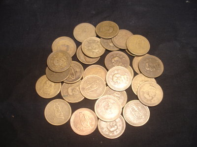 早期民國43年-大伍角銅幣-30枚一標 如圖...