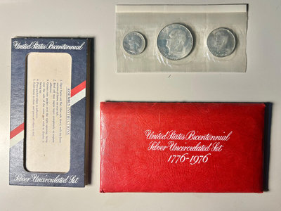 現貨供應  美國銀幣 1776-1976 美國建國200年紀念銀幣 3枚一組