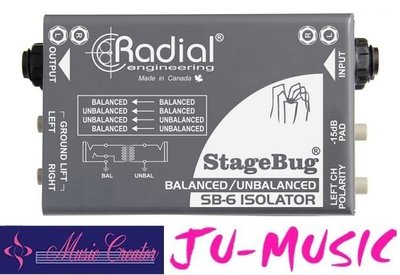 造韻樂器音響- JU-MUSIC - StageBug SB-6 DI 無需電源 快速消除噪聲 『公司貨，免運費』
