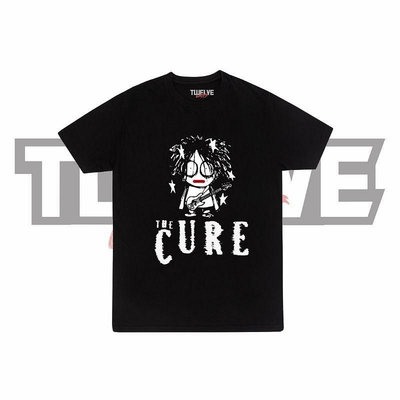 The CURE GUITAR CLOWN 黑色常規 T 恤 Kaos 樂隊上衣男式女式中性男童衣服