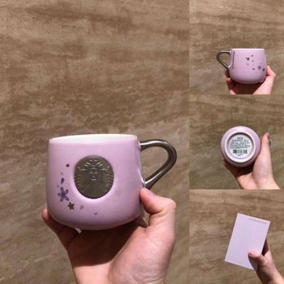 【星巴克馬克杯】少女櫻花粉紫銅章馬克杯2020新款陶瓷杯禮品杯~特價