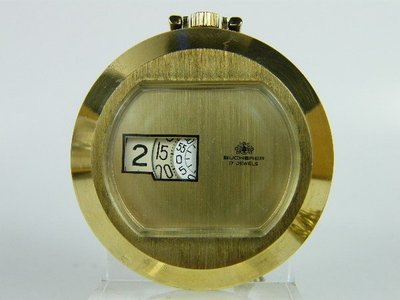 【罕見數字型古董懷錶】典藏罕見70年代瑞士寶齊萊BUCHERER 17石手上鍊三重數字顯示機械懷錶