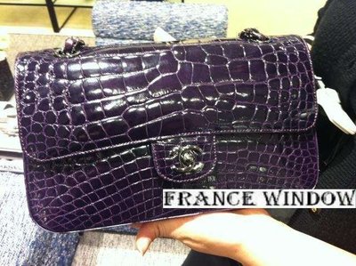 法國櫥窗 Chanel 香奈兒 紫色鱷魚皮classic 中號