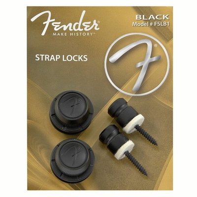 [ 反拍樂器 ] Fender Strap Locks安全背帶扣 木吉他/電吉他/貝斯Bass皆適用 黑色 (免運費)