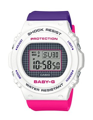 【萬錶行】CASIO BABY-G 復古配色運動錶 BGD-570THB-7