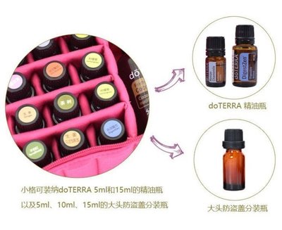 特價 多特瑞doTERRA 5ml 10ml 15ml 精油 攜帶包 可攜帶椰子油 收納包16格+1 精油瓶防震布包