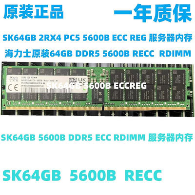 海力士原裝64GB 2RX4 5600B ECC RDIMM  DDR5 頻率服務器內存