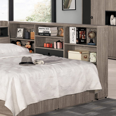 【在地人傢俱】22 美麗購N-費納工業風灰橡色木紋6.4尺置物收納櫃/床邊櫃 CM080-1