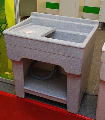 德浦 76公分 一體成型  灰黑色人造石洗衣槽(台灣製造)