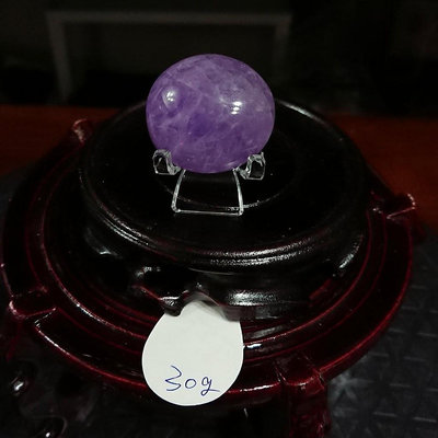 天然 夢幻 紫水晶+架 30g 原石 水晶 礦石 可愛 禮物 擺件 擺飾 風水