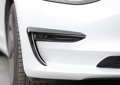 特斯拉 Tesla Model 3 Model3 前霧燈飾條 前保桿飾條 前風刀 前霧燈眉 碳纖維紋