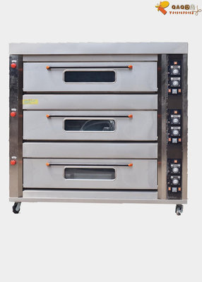 華嵩R-39大型烘焙烤爐三層九盤商用燃氣液化氣烤箱 面包披薩蛋撻-QAQ囚鳥