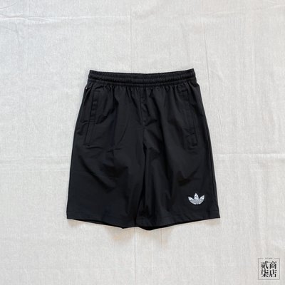 貳柒商店) adidas Y2K Shorts 男款 黑色 三葉草 短褲 休閒 防風 小Logo HM8031