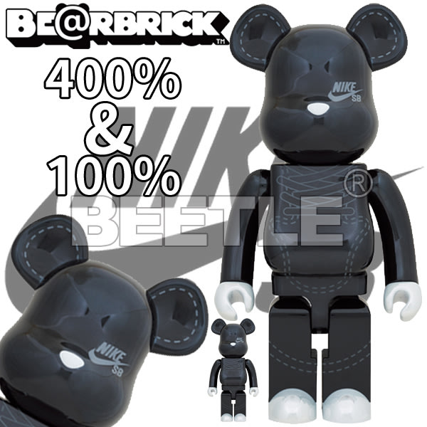 BEETLE BE@RBRICK 聯名NIKE DUNK SB BLACK 庫柏力克熊100 400