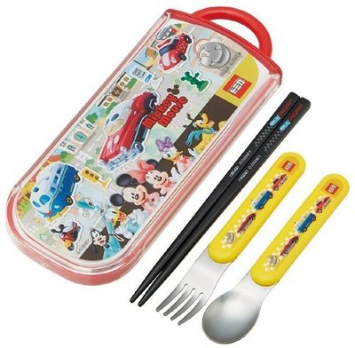 日本製 tomica 米奇米妮迪士尼大集合  日本限定筷子湯匙叉子 兒童 餐具組消毒鍋烘碗機可用日本帶回~小太陽日本精品