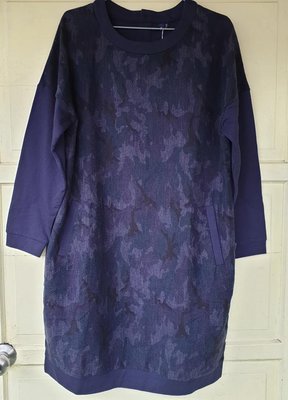 American bluedeer 美國藍鹿 藏青色迷彩超舒適棉質長版上衣洋裝