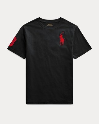 【Polo Ralph Lauren】大男童大馬短袖T恤 數字3 純棉 素面短t 圓領短袖T恤 潮T 黑色