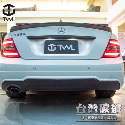 TWL台灣碳纖 全新 BENZ W204 12年小改美規 C250 AMG原廠型後保桿專用高品質後下巴