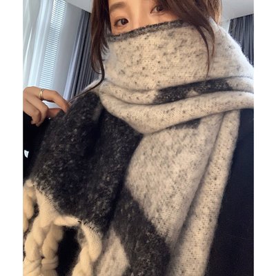馬海毛圍巾女冬季2022新款韓國高級感加厚保暖圍脖學生百搭披肩潮星港百貨