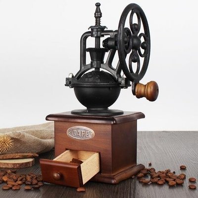 熱銷 磨豆機 手搖磨豆機 咖啡豆研磨機家用磨粉機小型咖啡機手動復古大輪