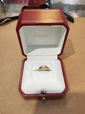 晶采臻品: Cartier真品～Ballerine鑽石0.18ct玫瑰金戒指～特價37800