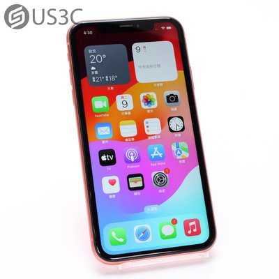 【US3C-台南店】【一元起標】台灣公司貨 Apple iPhone XR 64G 6.1吋 珊瑚色 Liquid Retina顯示器 航太鋁金屬邊框 二手手機