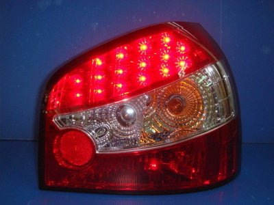 小亞車燈╠ 全新高質感 AUDI A3 96 97 98 99 00 01 02年 紅白 晶鑽 LED 尾燈