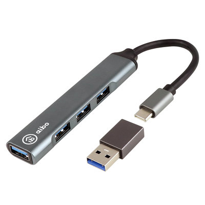 ☆YoYo 3C ☆Type-C 3.1 鋁合金 4埠USB3.0 HUB(附USB轉接頭) USB HUB