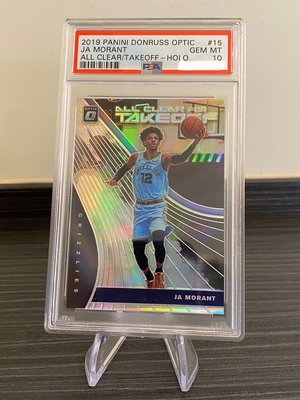 2019-20 Optic Ja Morant All Clear For Takeoff Holo RC PSA 10 灰熊未來超巨木蘭新人平行亮滿分鑑定卡