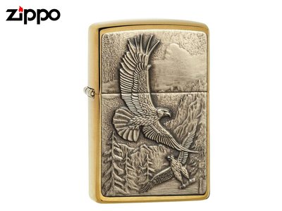 【皇家皮革*台中ZIPPO 30年老店】 防風 打火機 專賣店 燃油打火石棉芯*純銅老鷹蝕刻紀念款*5206-2