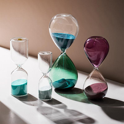 快速出貨 創意玻璃沙漏計時器擺件時間5 10 15分鐘現代簡約客廳家居裝飾品