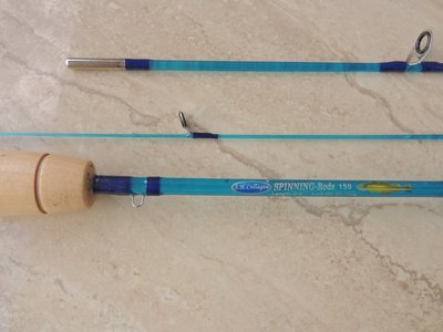 外銷品牌. 最最傳統的路亞竿. SP502 海藍色  實木直柄5尺 150cm  鐵板 海釣 磯釣 池釣竿 .